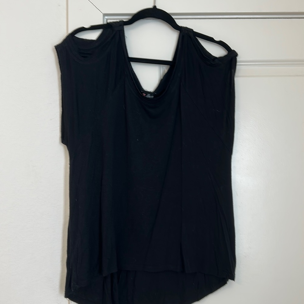 Off the shoulder black tee